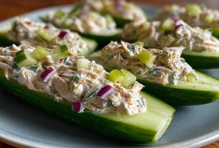 Tuna salad-stuffed cucumbers