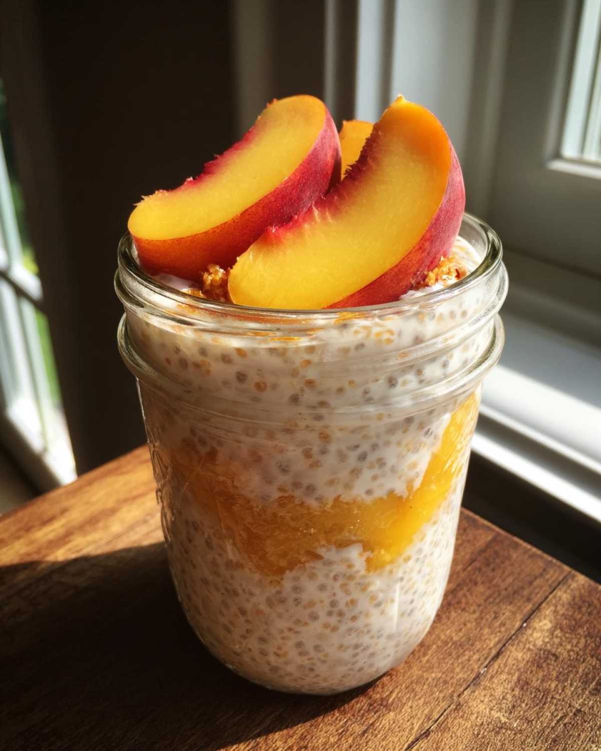 Vegan Coconut-Peach Chia Pudding - detail 1