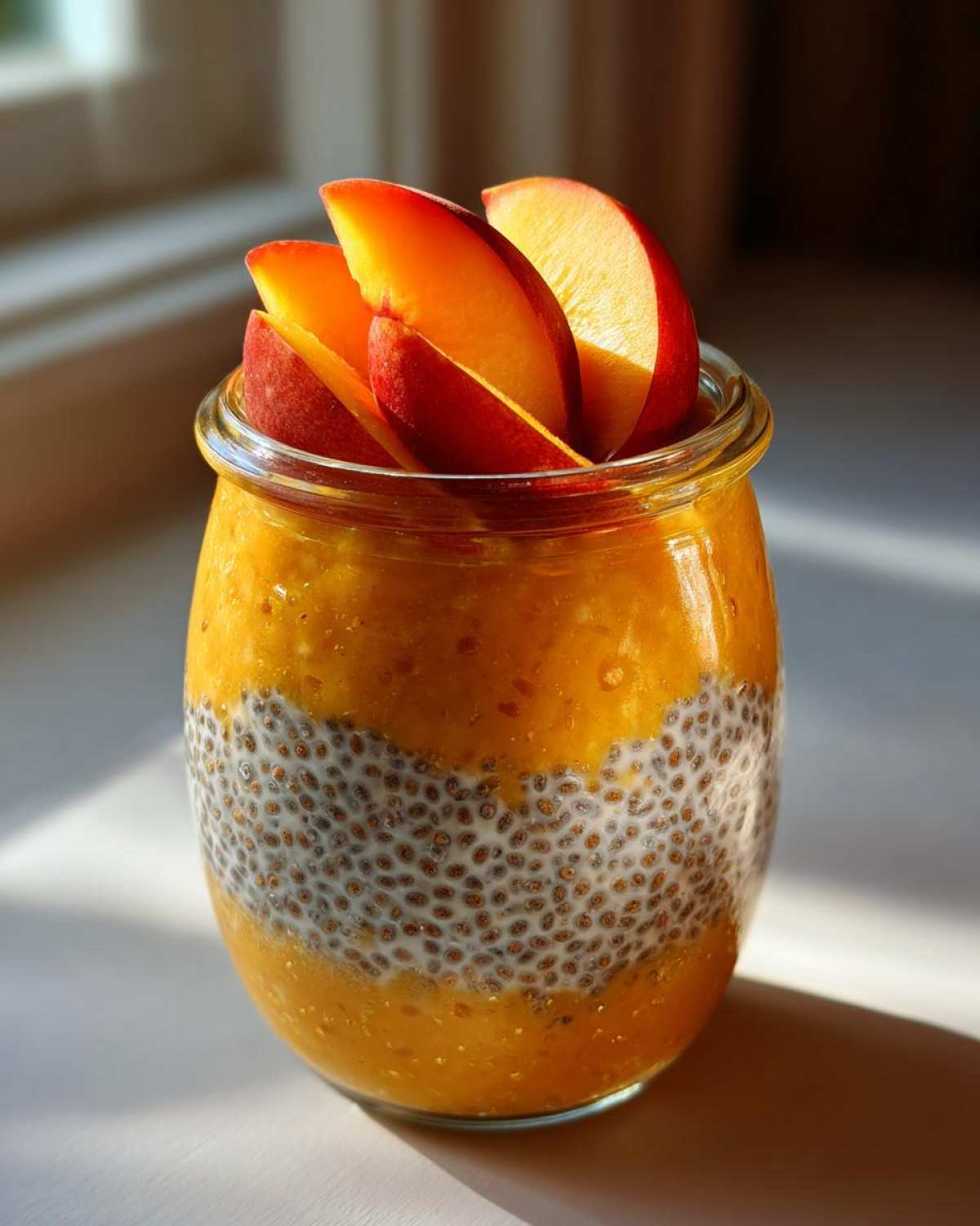 Vegan Coconut-Peach Chia Pudding - detail 2