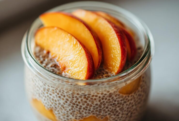 Vegan Coconut-Peach Chia Pudding