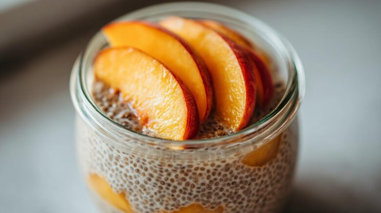 Vegan Coconut-Peach Chia Pudding