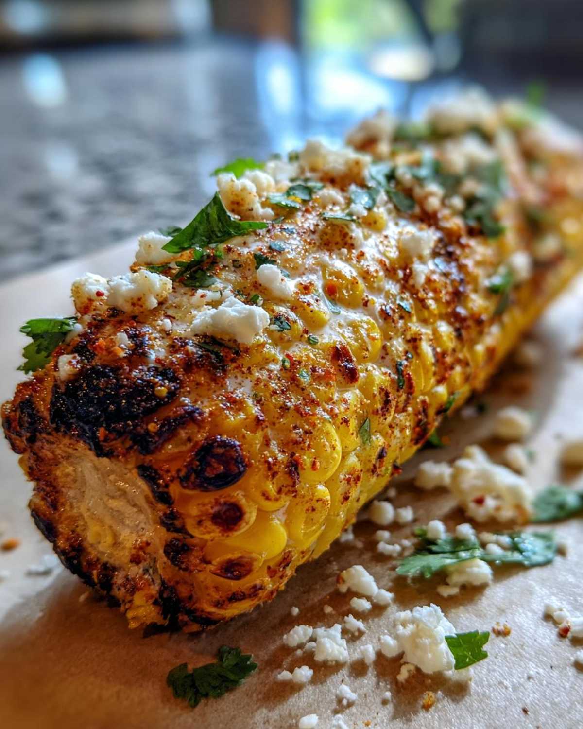 Vegan Mexican street corn - detail 1
