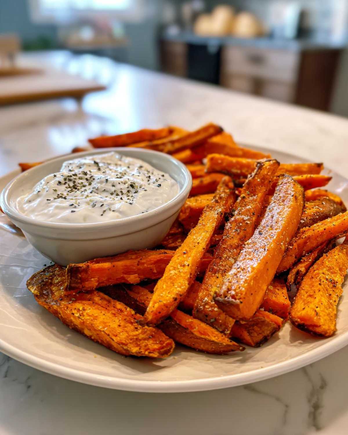 Baked Sweet Potato Fries with Marshmallow Dip - detail 2