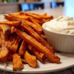 Baked Sweet Potato Fries with Marshmallow Dip