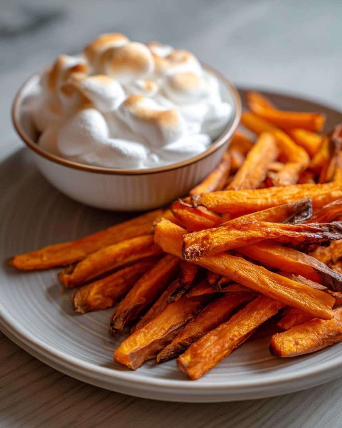 Baked Sweet Potato Fries with Marshmallow Dip - detail 3