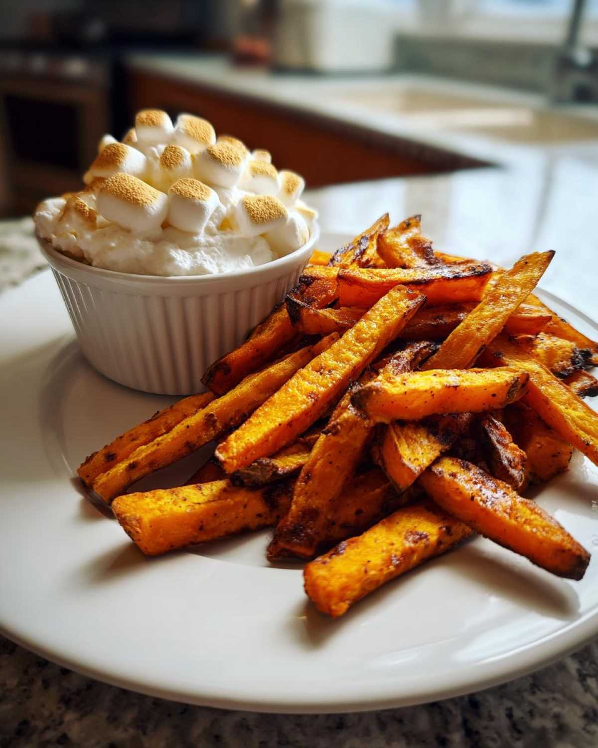 Baked Sweet Potato Fries with Marshmallow Dip - detail 4