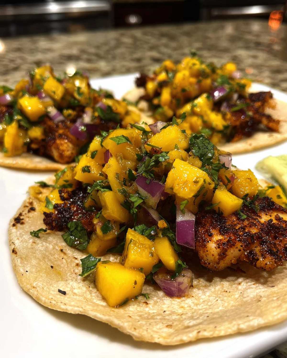 Blackened Fish Tacos with Mango Salsa - detail 2