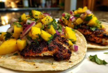 Blackened Fish Tacos with Mango Salsa