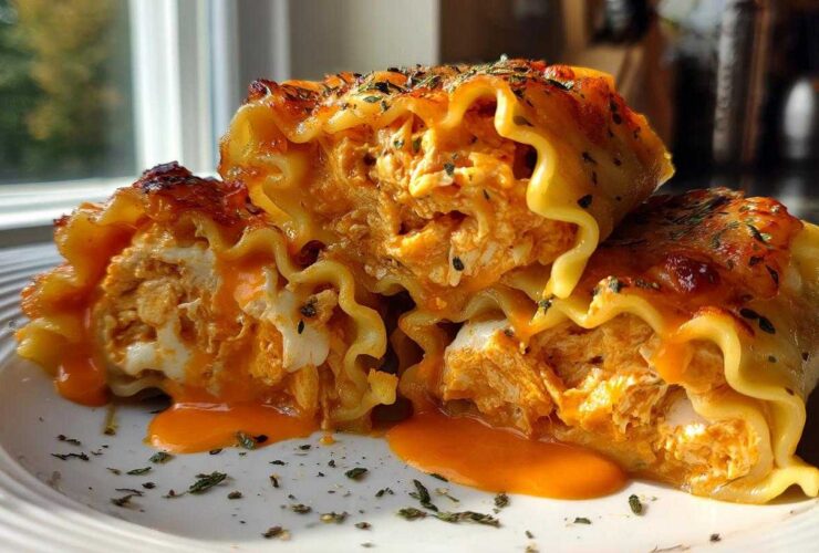 Buffalo Chicken Lasagna Roll-Ups