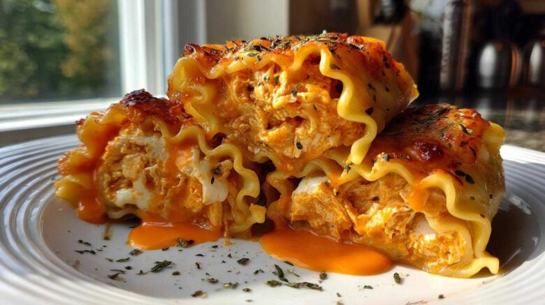 Buffalo Chicken Lasagna Roll-Ups