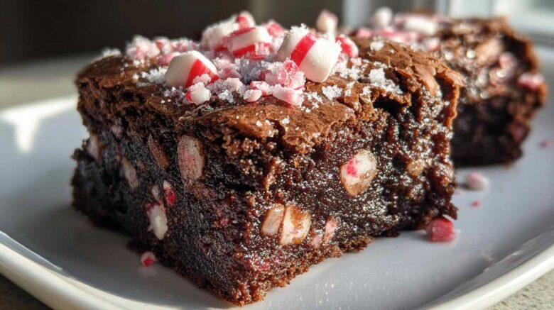 Candy Cane Brownie Bites