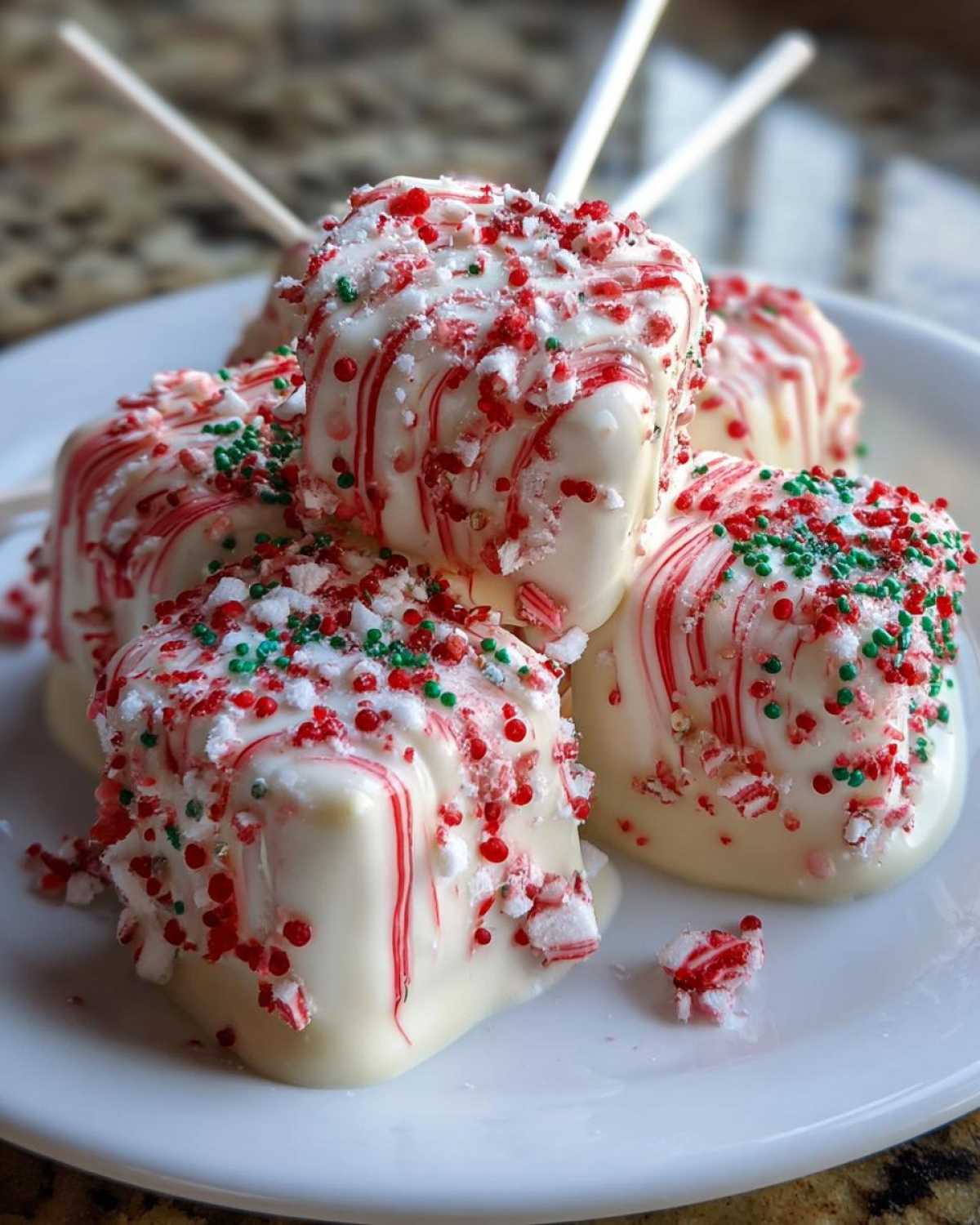 Candy Cane Marshmallow Pops - detail 2