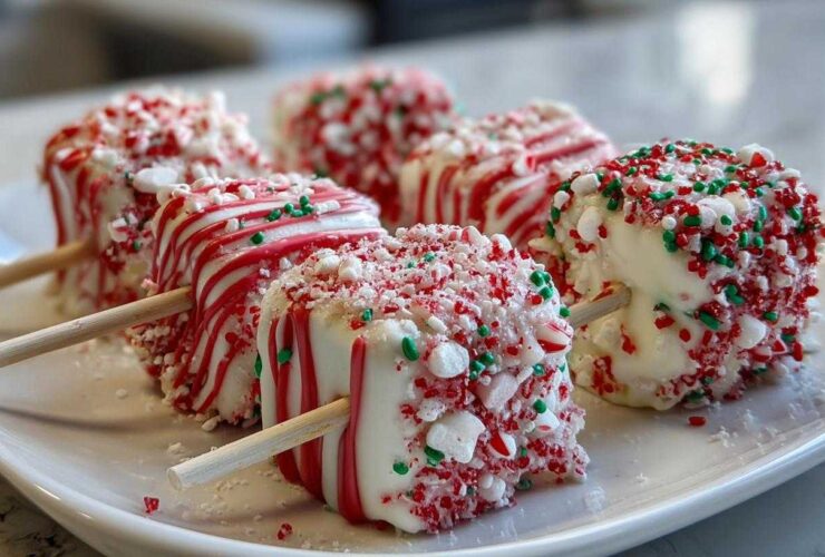 Candy Cane Marshmallow Pops