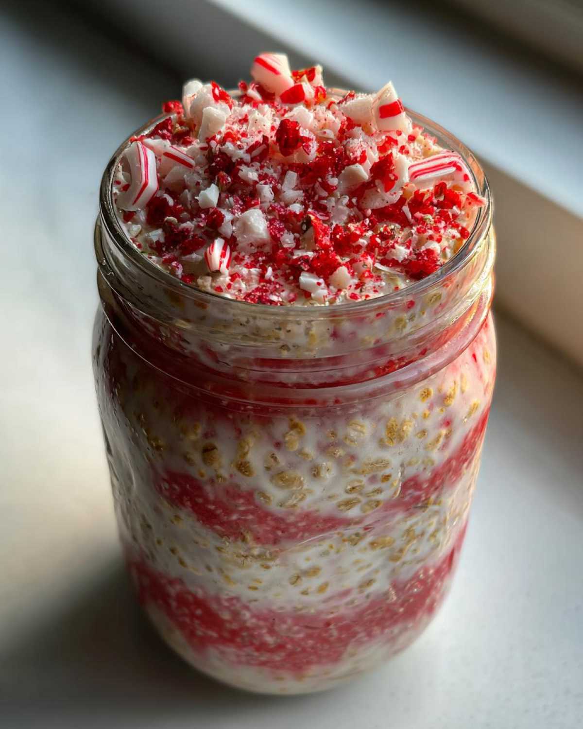 Candy Cane Overnight Oats - detail 1