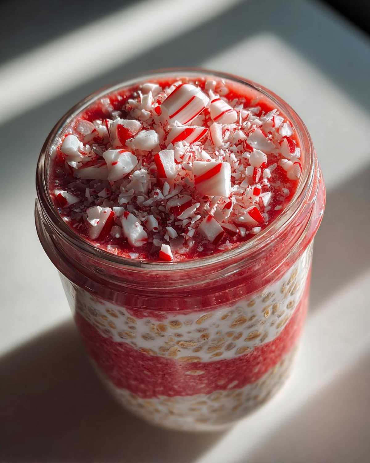 Candy Cane Overnight Oats - detail 2