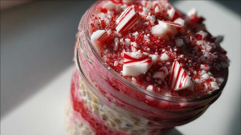 Candy Cane Overnight Oats