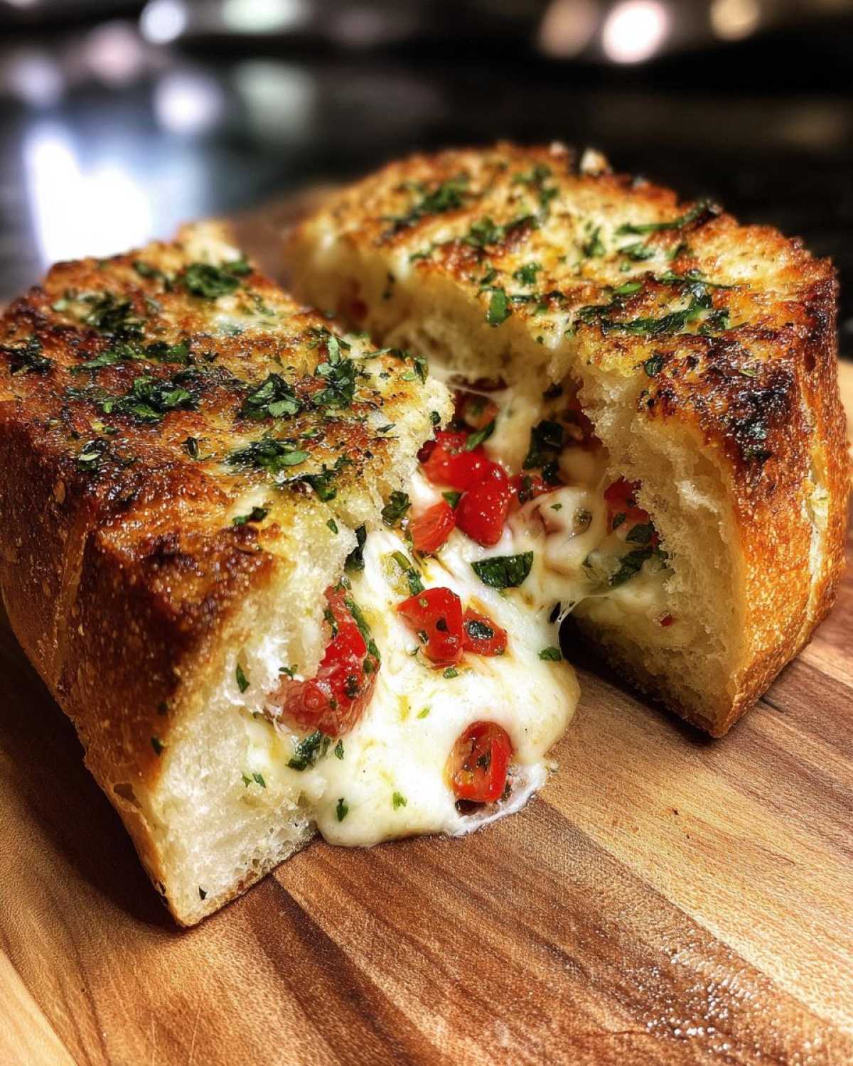 Caprese Stuffed Garlic Bread - detail 3