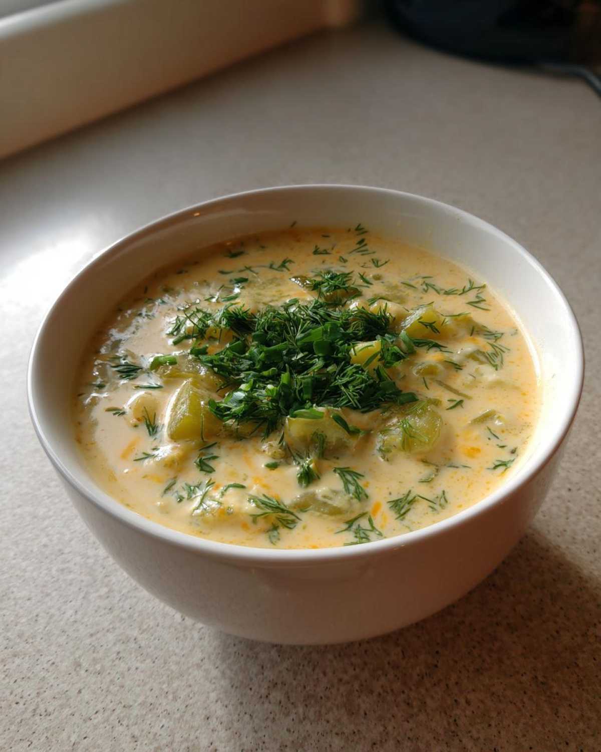 Cheesy Dill Pickle Soup - detail 2