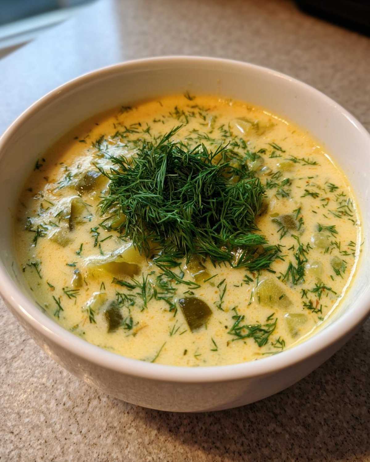Cheesy Dill Pickle Soup - detail 3