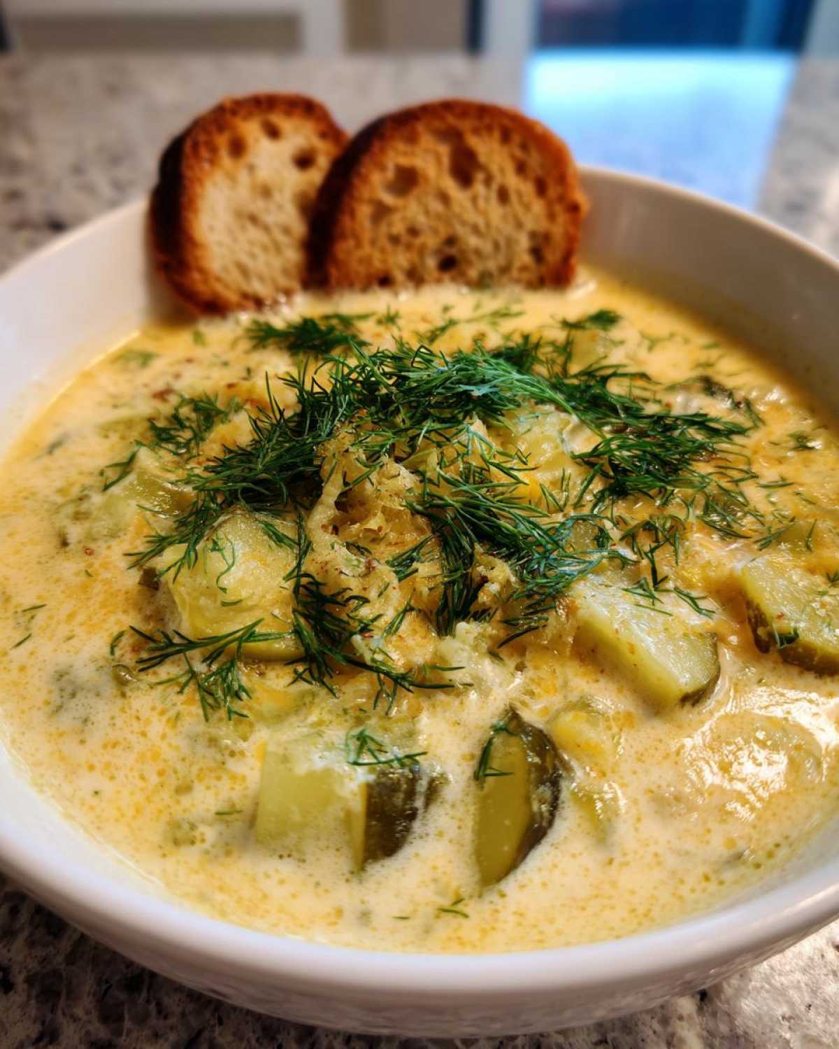 Cheesy Dill Pickle Soup - detail 4