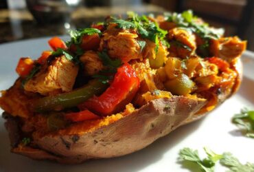 Chicken Fajita Stuffed Sweet Potatoes