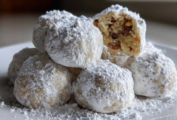 Chocolate Hazelnut Snowball Cookies