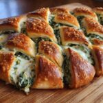 Christmas Tree Spinach Dip Breadsticks