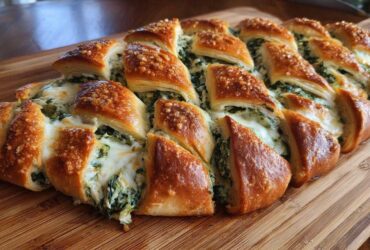 Christmas Tree Spinach Dip Breadsticks