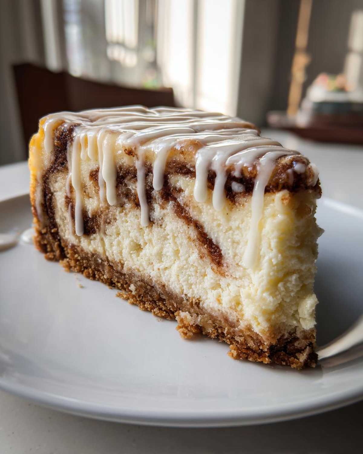 Cinnamon Roll Cheesecake - detail 1