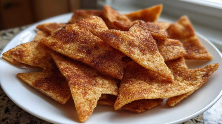 Cinnamon Sugar Snowflake Tortilla Chips