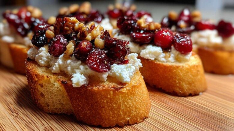 Cranberry Goat Cheese Crostini