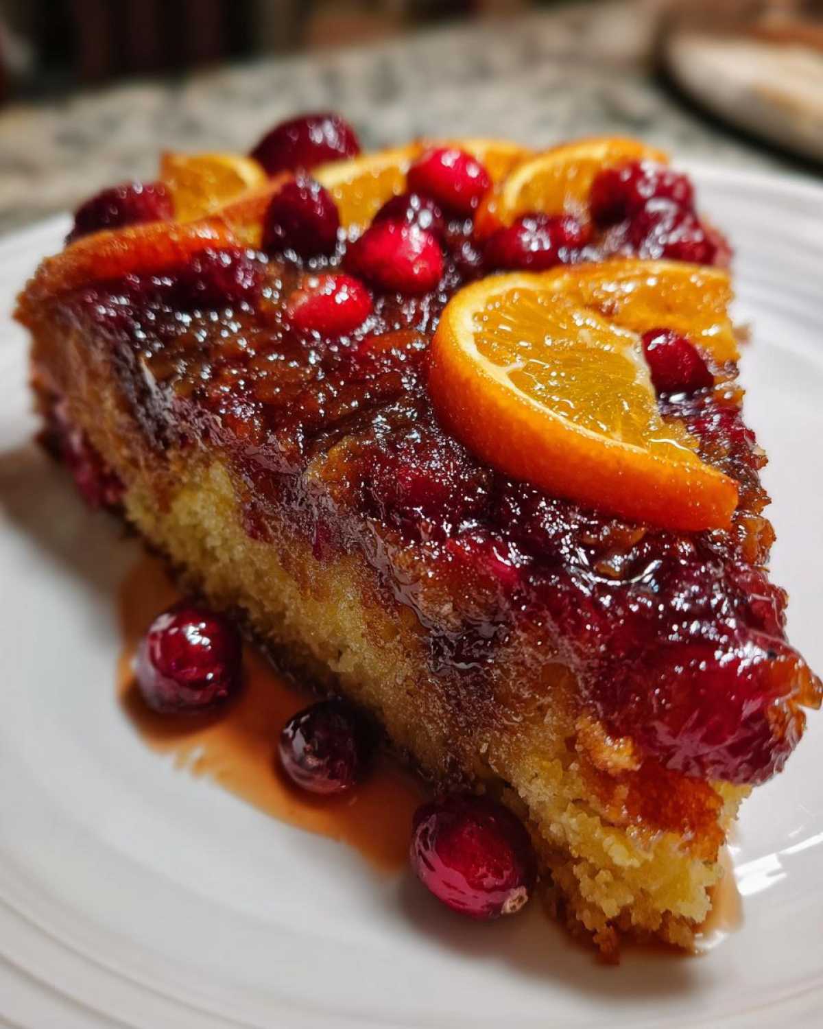 Cranberry Orange Upside-Down Cake - detail 2