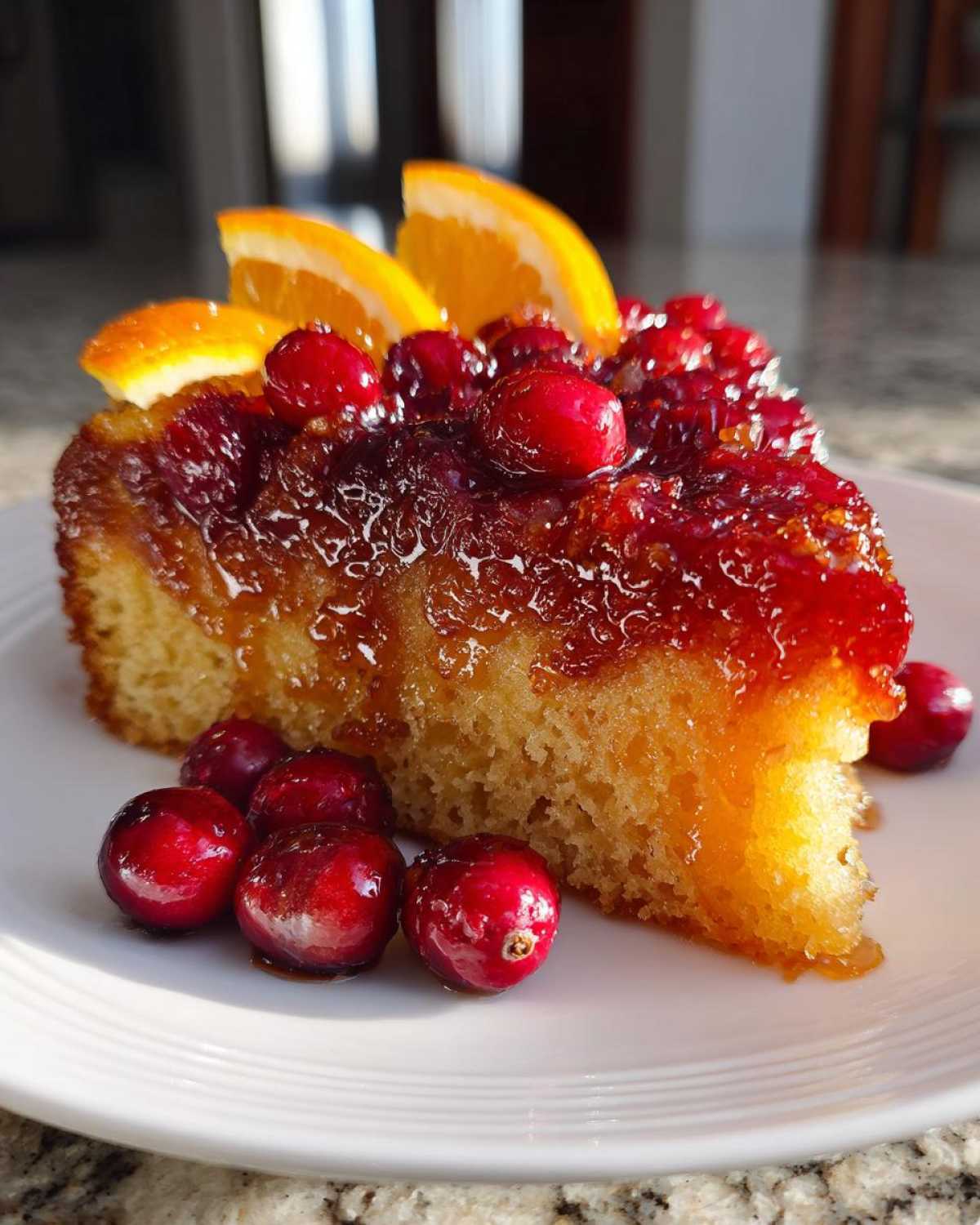 Cranberry Orange Upside-Down Cake - detail 3