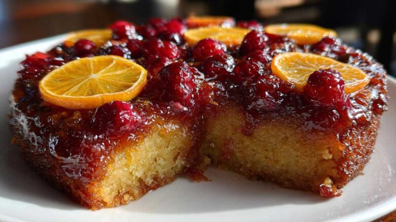 Cranberry Orange Upside-Down Cake