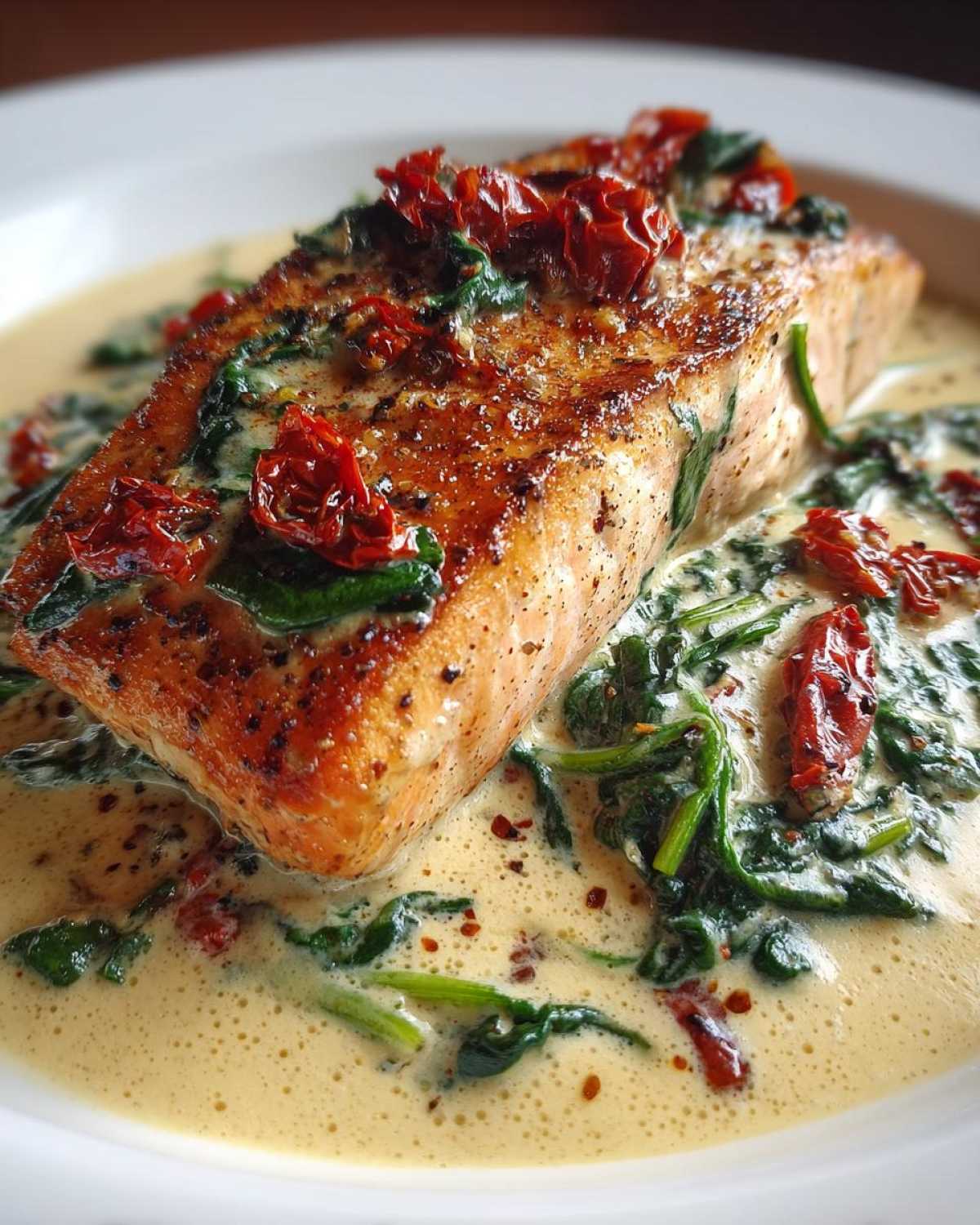 Creamy Garlic Tuscan Salmon - detail 1