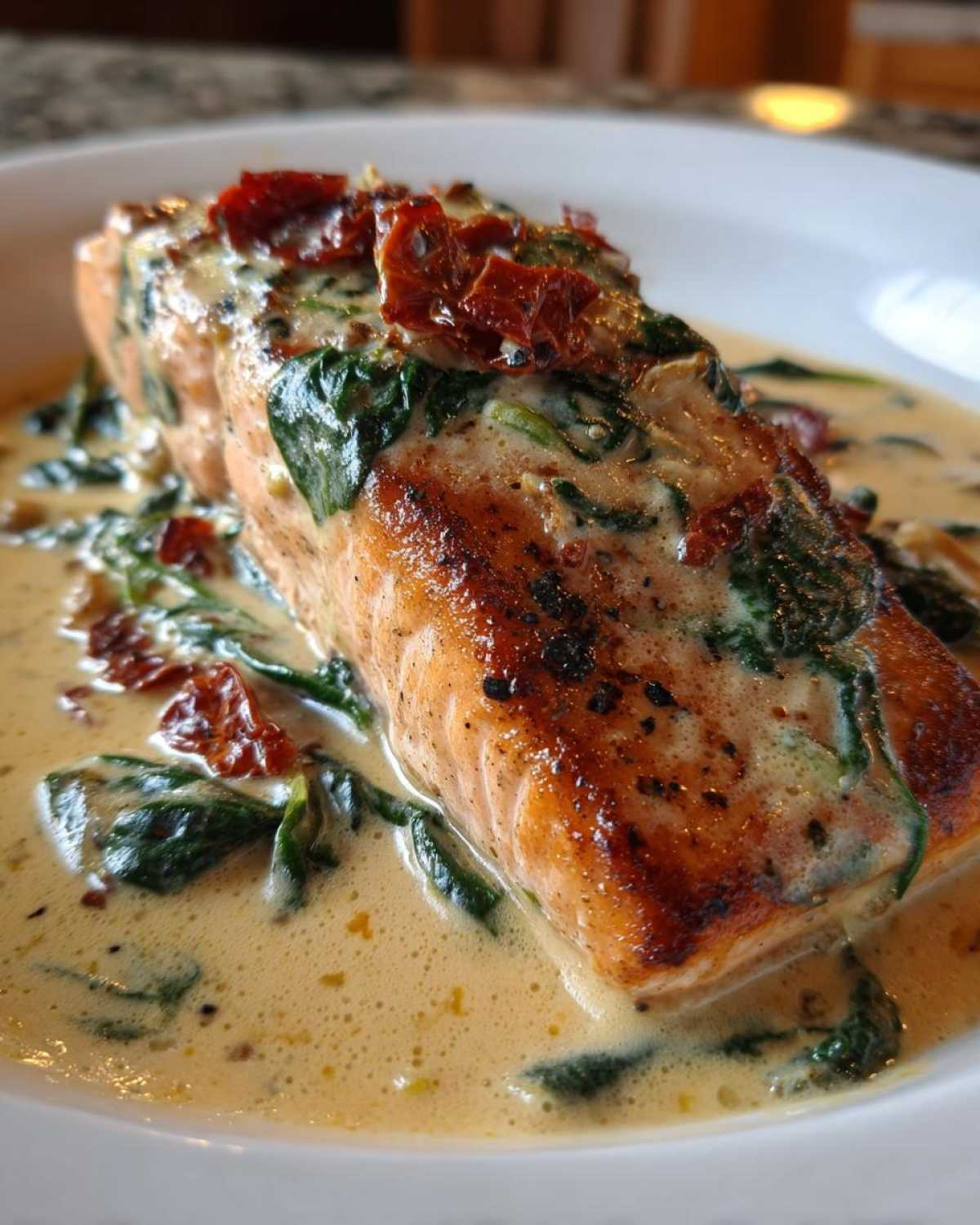 Creamy Garlic Tuscan Salmon - detail 2