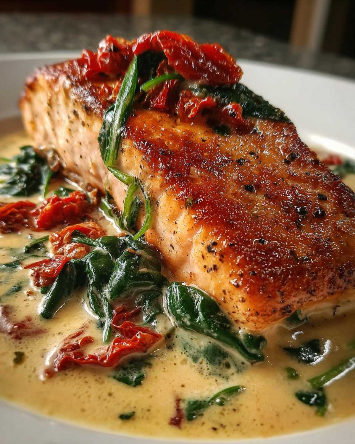 Creamy Garlic Tuscan Salmon - detail 3