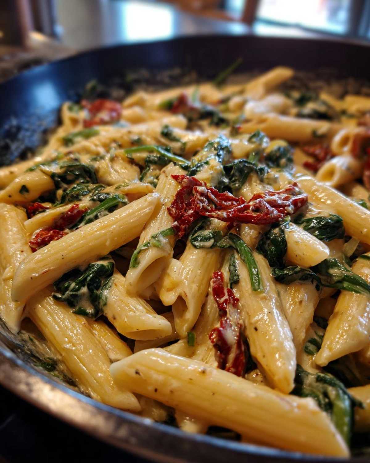 Creamy Spinach and Sun-Dried Tomato Pasta - detail 3