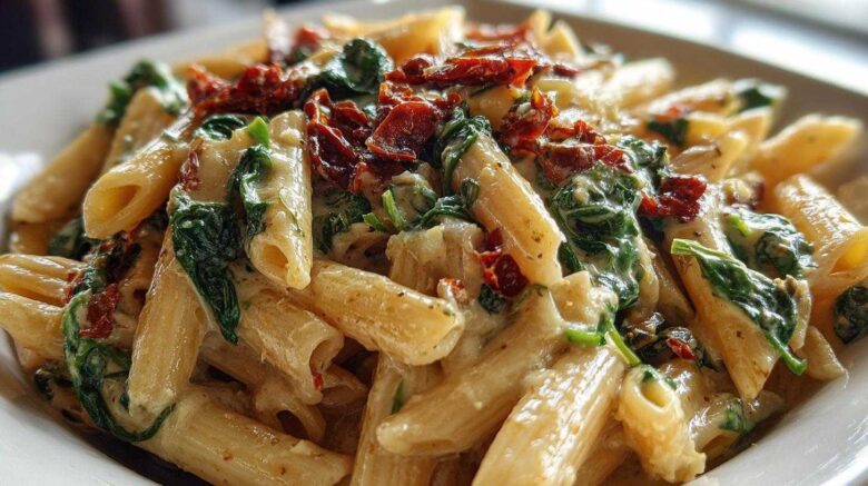 Creamy Spinach and Sun-Dried Tomato Pasta