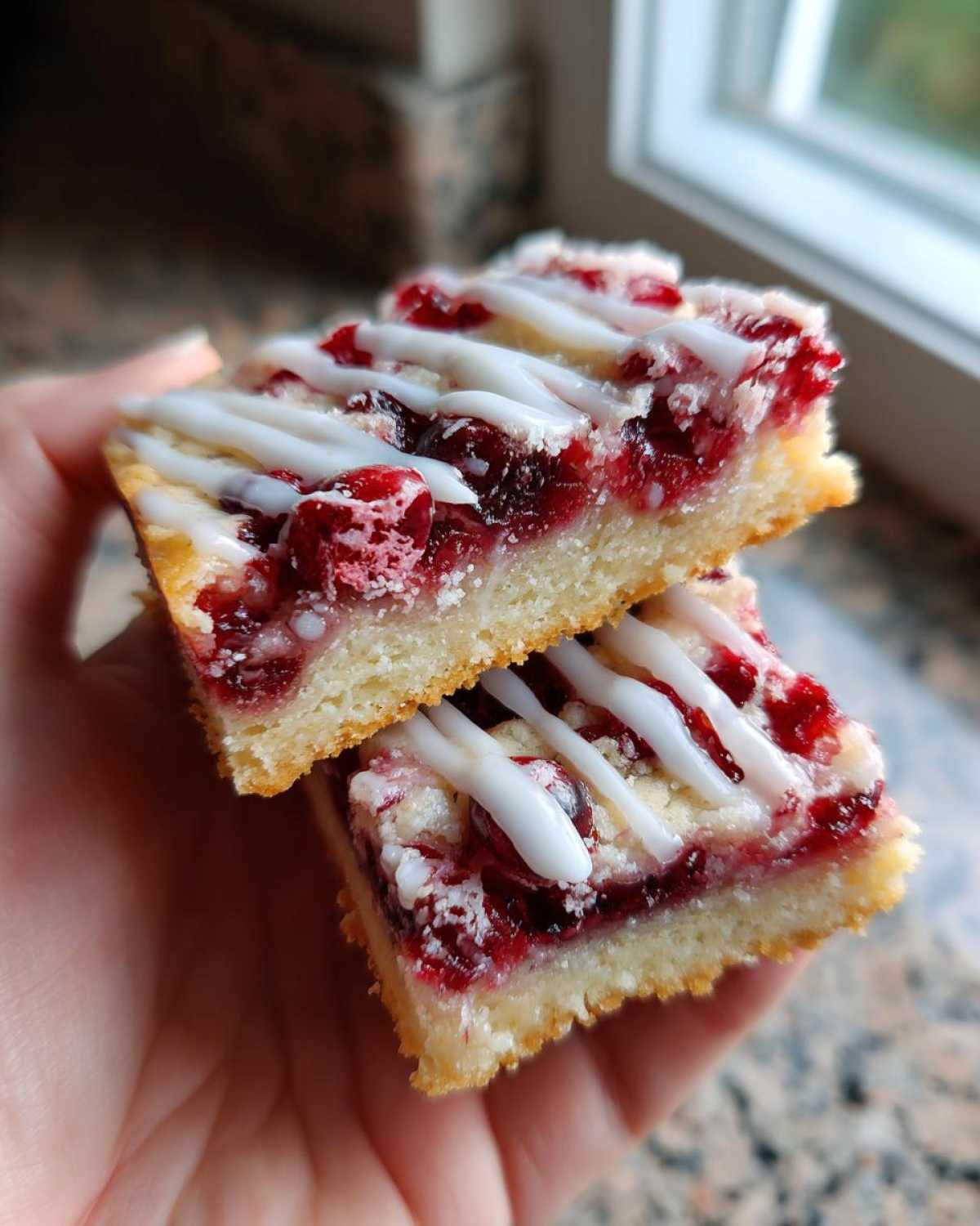 Frosted Cranberry Shortbread Bars - detail 1