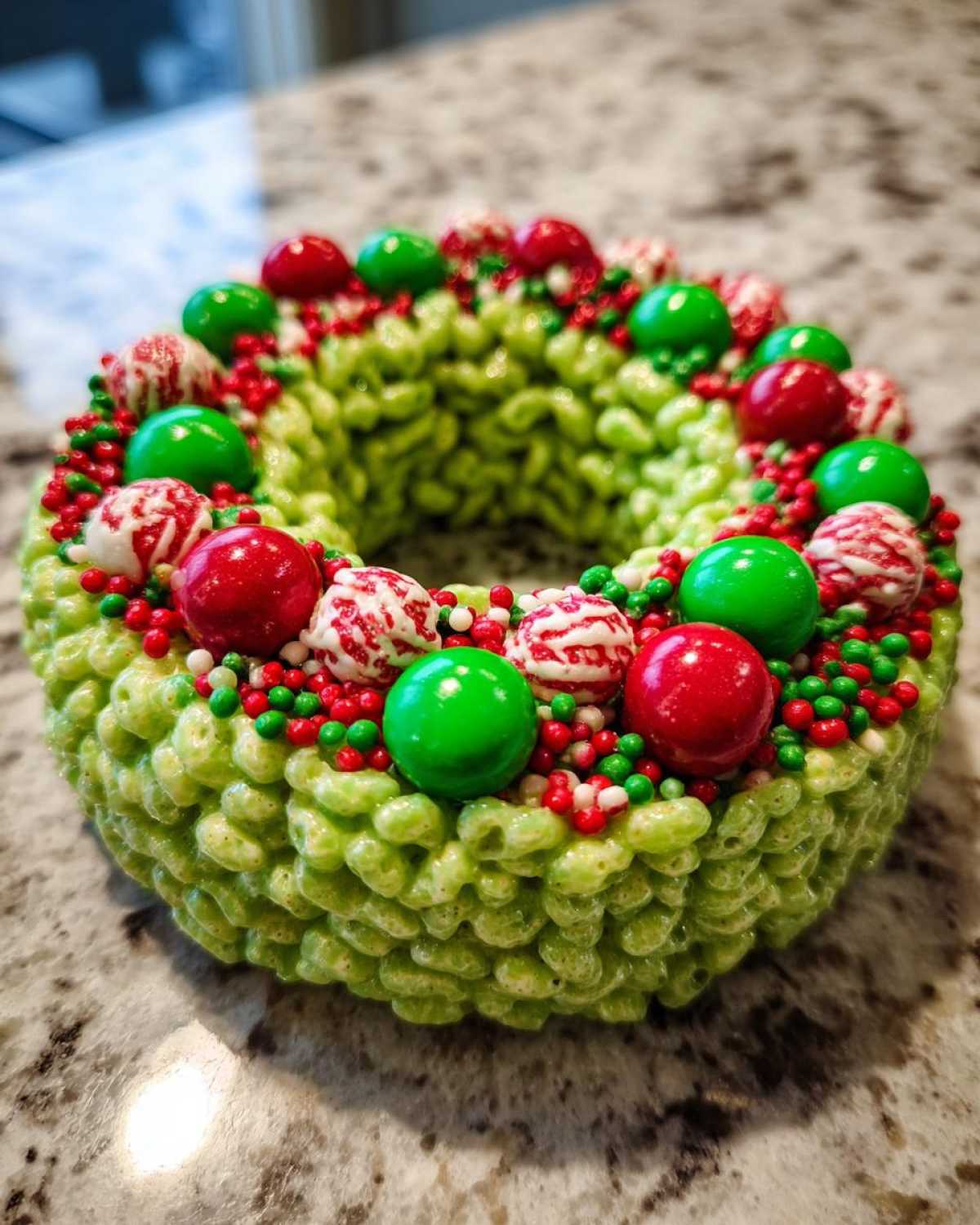 Holiday Rice Krispies Wreaths - detail 1