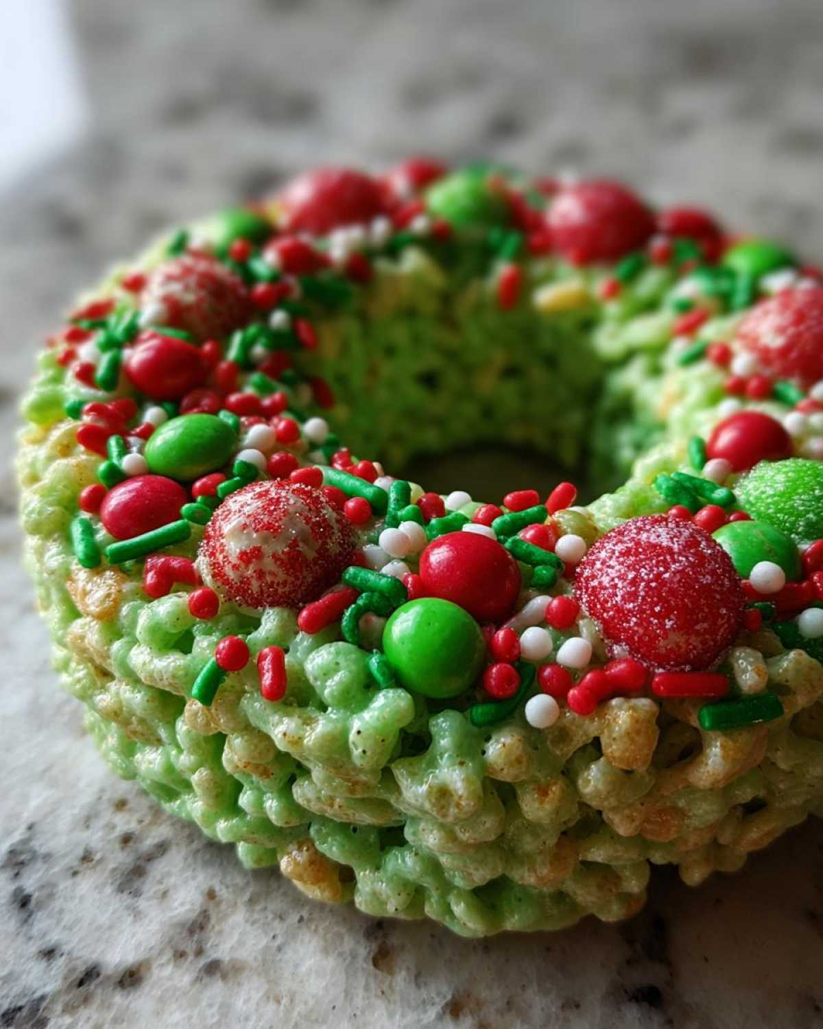 Holiday Rice Krispies Wreaths - detail 3