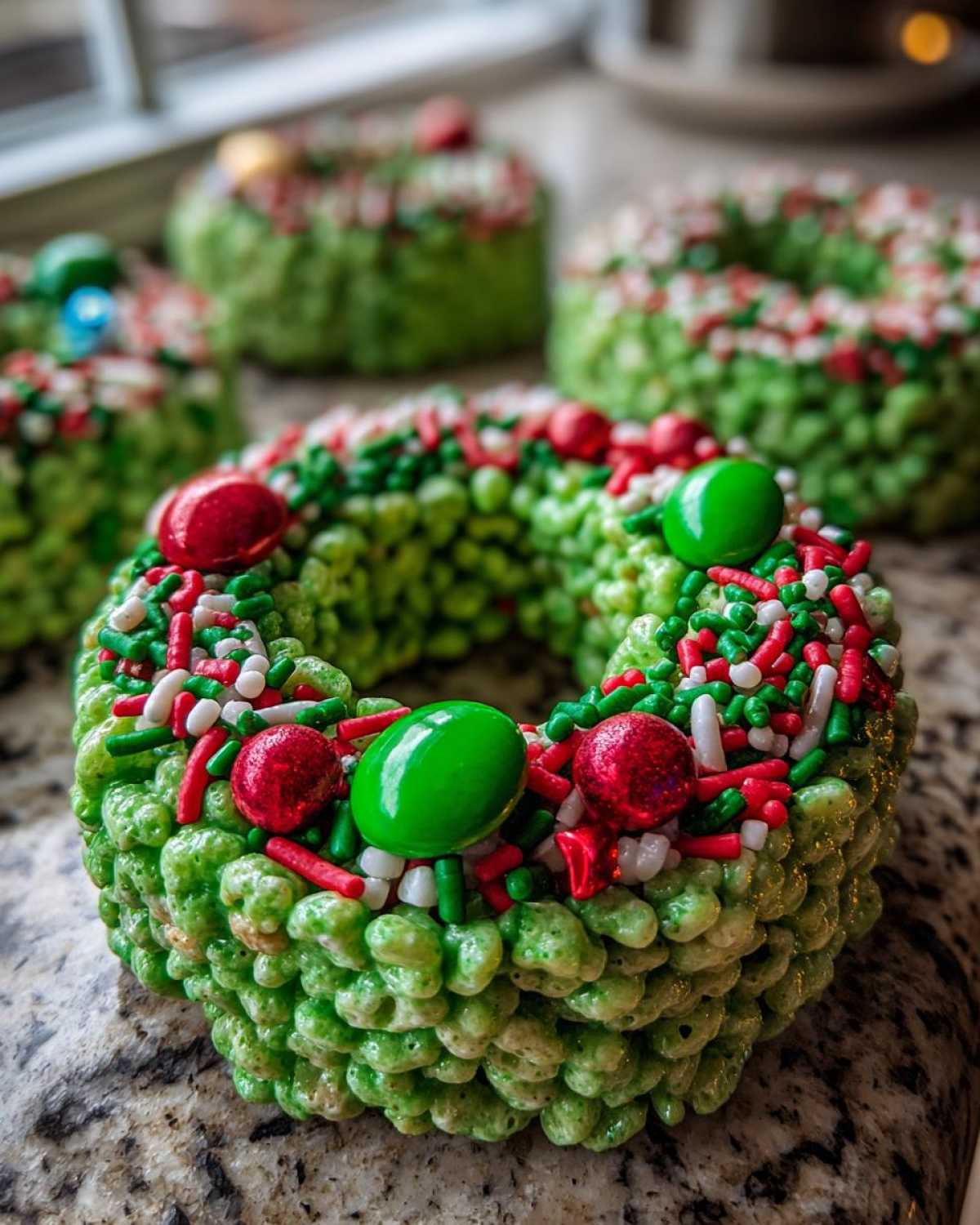 Holiday Rice Krispies Wreaths - detail 4