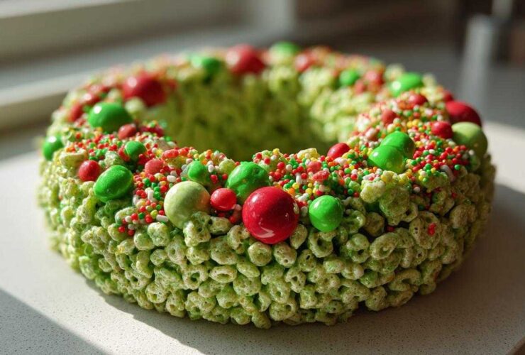 Holiday Rice Krispies Wreaths