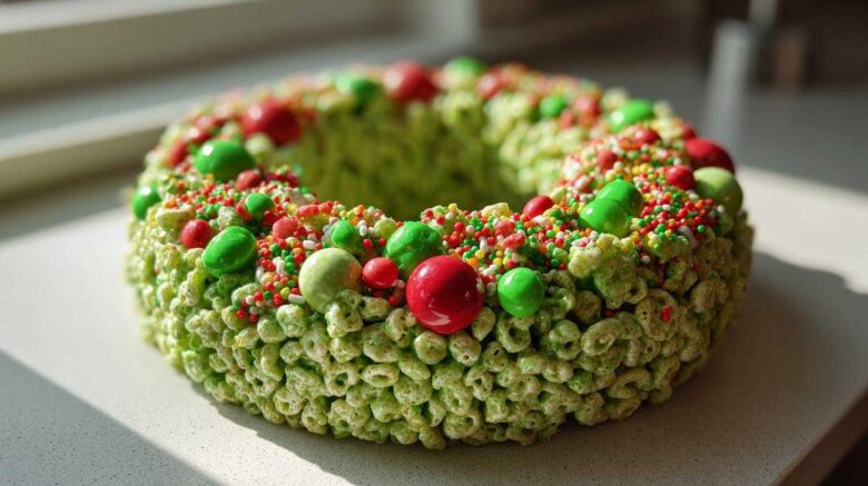 Holiday Rice Krispies Wreaths