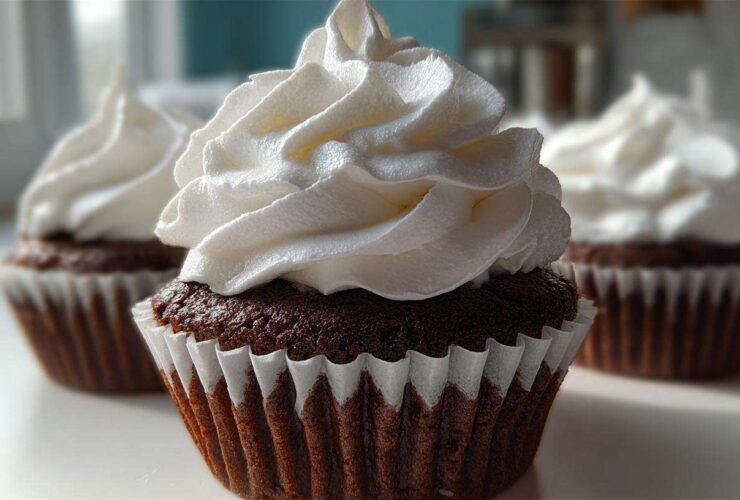 Hot Cocoa Cupcakes with Marshmallow Frosting