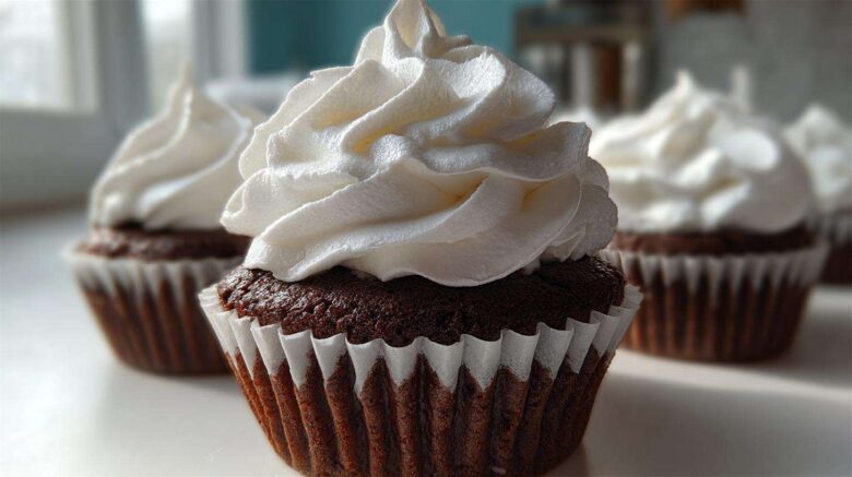 Hot Cocoa Cupcakes with Marshmallow Frosting