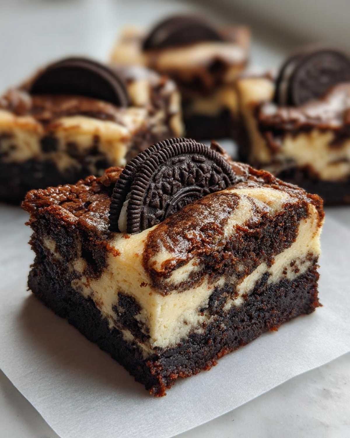 Oreo Cheesecake Brownie Bars - detail 2