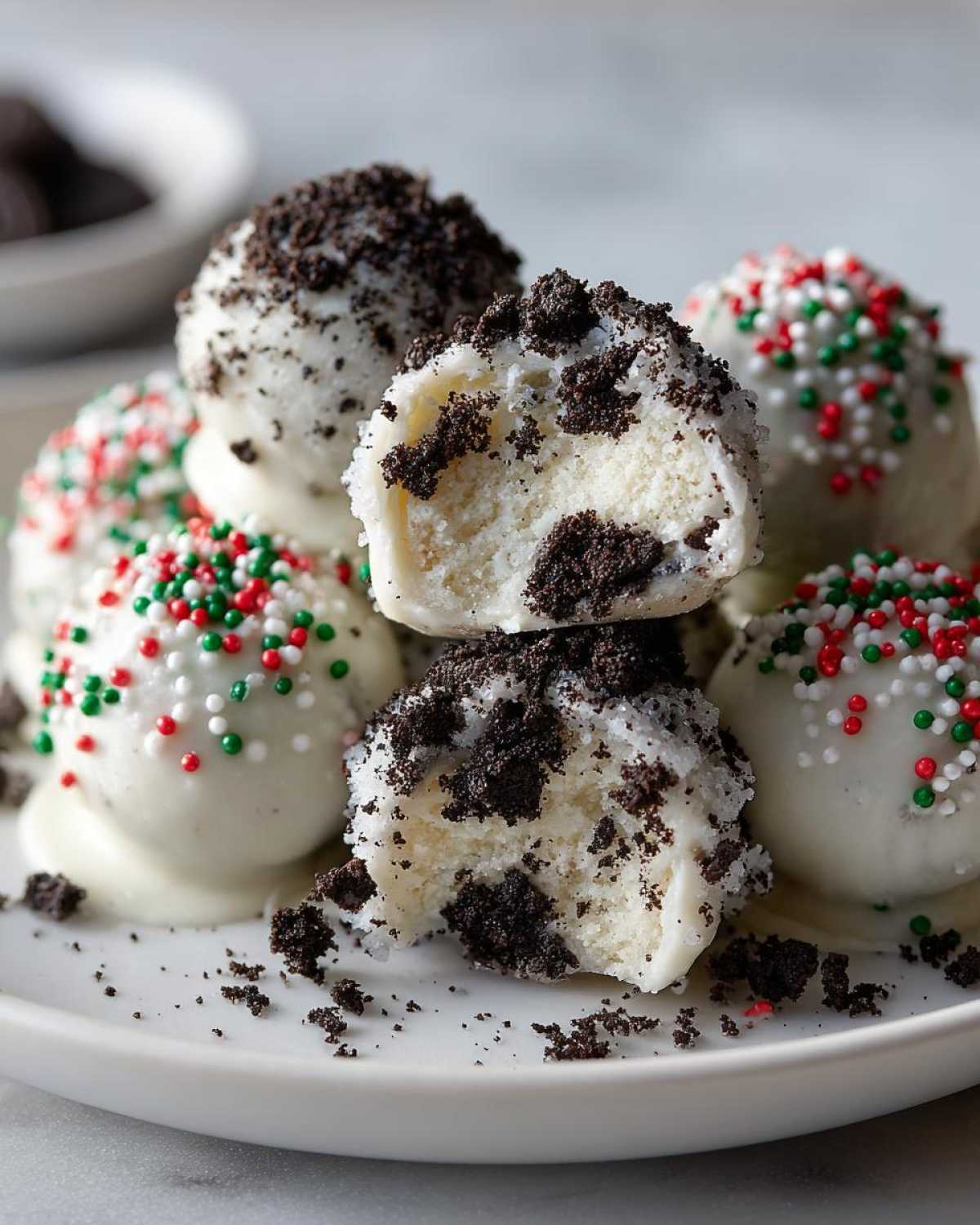 Oreo Truffle Snowballs - detail 3