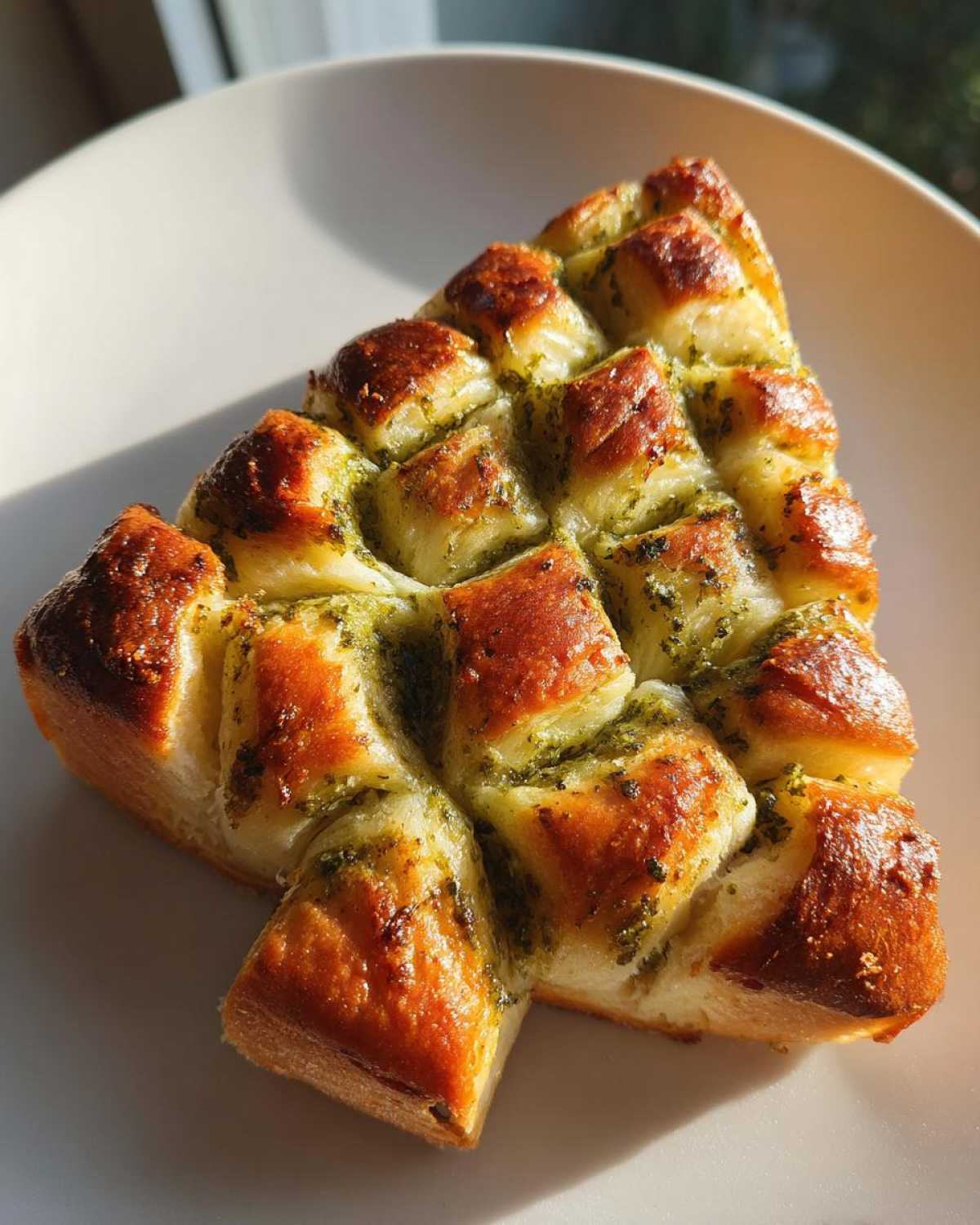 Pesto Christmas Tree Pull-Apart Bread - detail 1